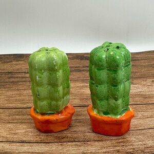 Vintage Salt and Pepper Shakers Set Cactus Cacti Japan